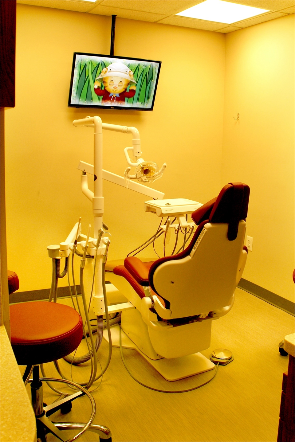 Enjoy a good movie during the dental procedure