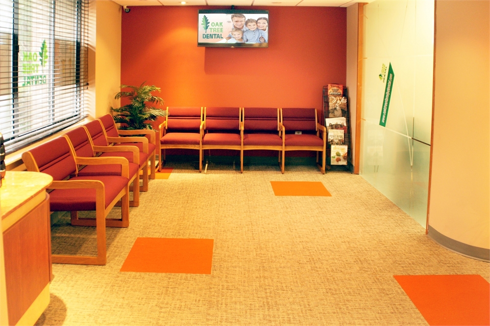 Waiting lounge at Oak Tree Dental