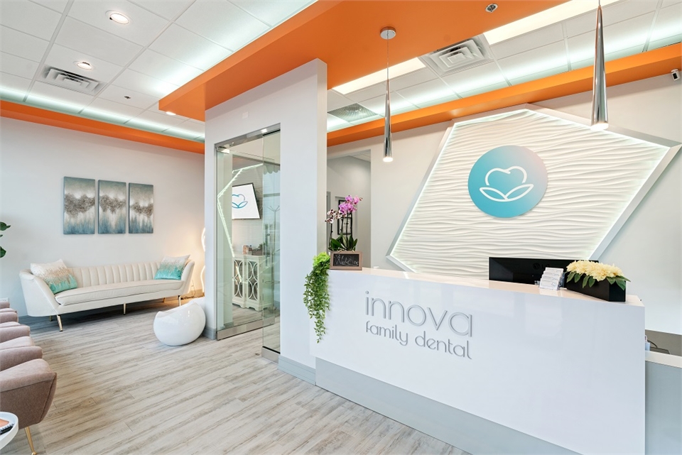Spacious waiting area at Bolingbrook dentist Innova Family Dental
