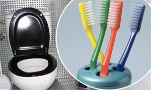 Why should I keep my toothbrush away from the toilet?
