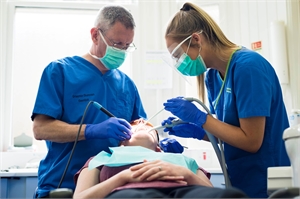 Dental work on patient