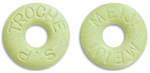 Troche is a medicinal pill with a circular shape