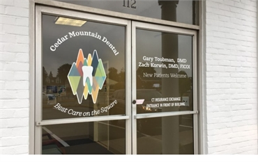 Entrance to the office of Newington dentist Cedar Mountain Dental