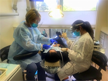 Sunnyvale dentist Dr. Sudeep performing dental implants procedure at Sunnyvale Family and Cosmetic D
