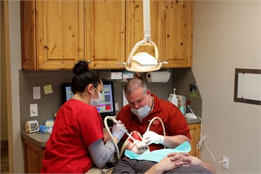 Dental implants specialist Dr. Jeffrey Dental at work