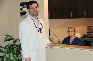 Johns Island dentist Dr. Andy Game with the frontdesk team at Stono Dental Care