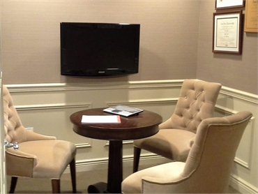 Cozy waiting room at White Plains family dentistry Westchester Dental Group