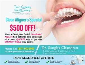 Clear Aligners Special, $500 Off!