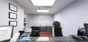 Reception area at Smile Design Dental of Hallandale Beach