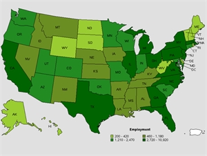 Employment of Dentists by State