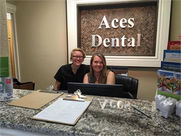Front office staff at Aces Dental very near to Riordan Mansion State Historic Park Flagstaff AZ
