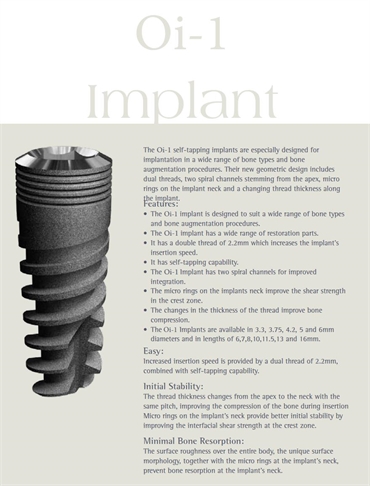 Implant Oi-1 Spiral Implant