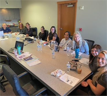 Daily team meeting at Dental Care of Spokane