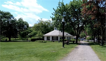 Congress Park at 5 minutes drive to the southeast of Harrison Family Dentists Saratoga Springs