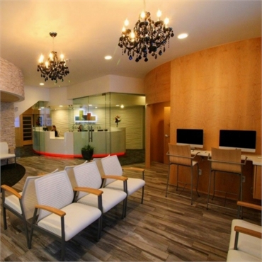 Waiting lounge at cosmetic dentistry office Anchorage Midtown Dental Center
