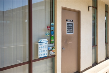 Entrance door to the office of Karimi Dental of Long Beach