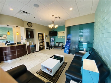 Waiting area reception center at Seven Hills Dentistry