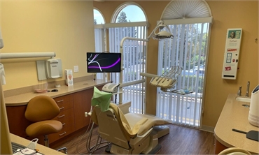 Patient treatment room at dentist in Tustin CA