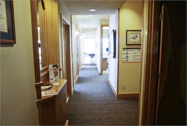 Hallway at Bedford dentist Beelman Dental