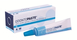 Odontopaste is a dressing used in endodontics to reduce pain and kill pathogenic bacteria