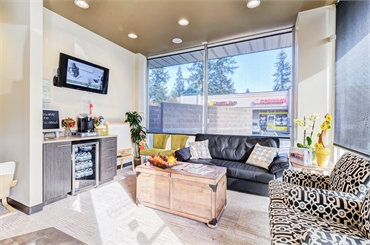 Waiting area and refreshment station at Marysville dentist Pinewood Family Dental
