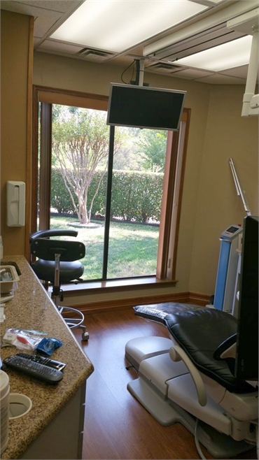 Great view outside from dental chair at Grand Prairie Family Dental