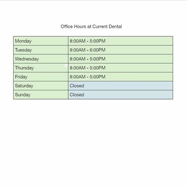 Office hours at Current Dental Bainbridge Island WA 98110