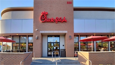 Chick-fil-A at 6 minutes drive to the north of Sunnyvale Kids Pediatric Dentistry