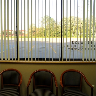 Waiting area with outdoor view in the background at the office of Clinton Township dentist Michael J