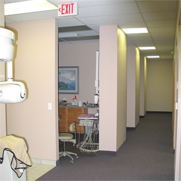 Hallway at LANAP laster dentist in Clinton Township Michael J Aiello DDS