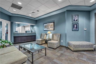 Spacious waiting area and reception center at Radiant Family Dentistry Scottsdale AZ