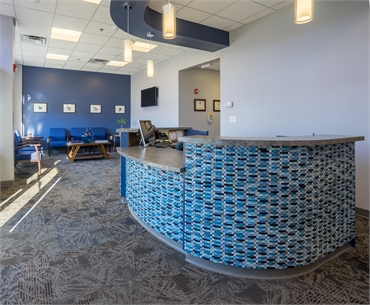 Reception area and waiting area at Family Dental Choice Charlotte NC