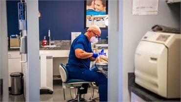 Sterilization area view of Charlotte dentist Dr. Hahn at Family Dental Choice