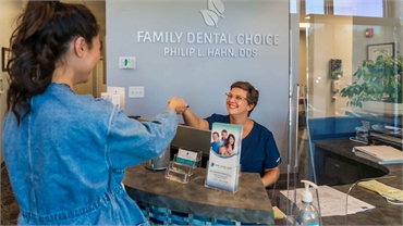Reception center at Charlotte dentist Family Dental Choice