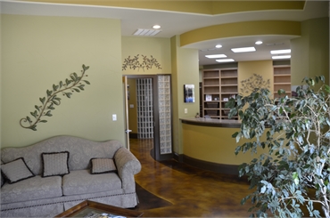 Waiting area and reception desk at Mira Vista Dental Associates Fort Worth TX