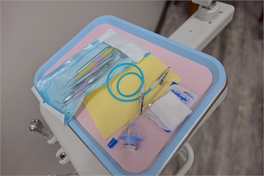 Tray with dental tools at Chapel Hill Dentist Everbright Dental