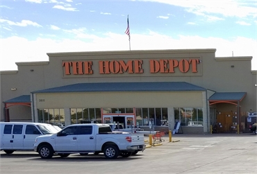 The Home Depot on Fort Worth Ave at 3 minutes drive to the east of Dallas dentist Dulce Dental