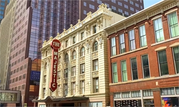 Majestic Theater at 13 minutes drive to the north of Dallas dentist Bonnie View Dental