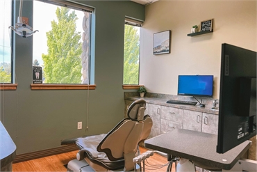Pleasant view from dental chair in the advanced operatory at Spokane Valley dentist Cascade Dental C
