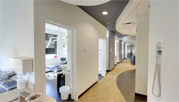 Hallway and operatories at Rock Pediatric Dentistry Boulder