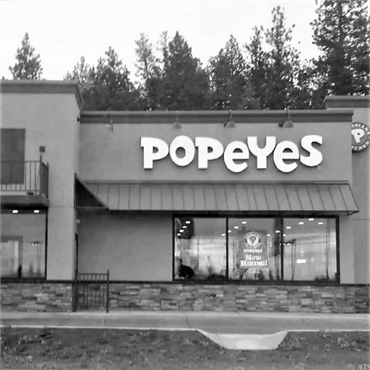 Popeyes Louisiana Kitchen 2.1 miles to the east of Post Falls general dentist Woodland Family Dental
