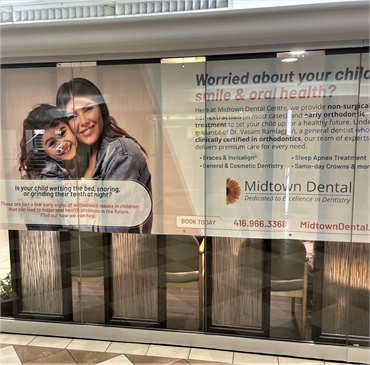 Exterior signage at Toronto dentist Midtown Dental Centre
