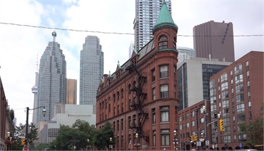 Gooderham Building at the south of 9 minutes drive to the south of Toronto dentist Midtown Dental Ce