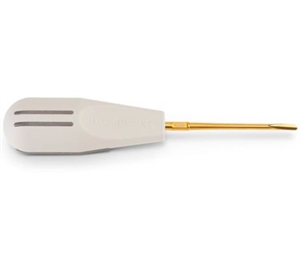 Dental luxator is used with rotating force to detach the tooth from the periodontal ligament
