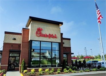 Chick-fil-A at 7520 Kingston Pike at 6 minutes drive to the west of Knoxville dentist Robert M Kelso
