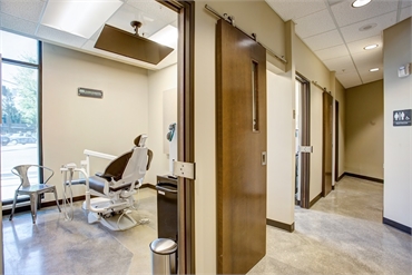 Operatories and hallway at Portland dentist Timber Dental East Burnside