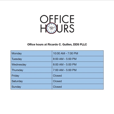 What are the office hours at Ricardo C. Guillen DDS PLLC