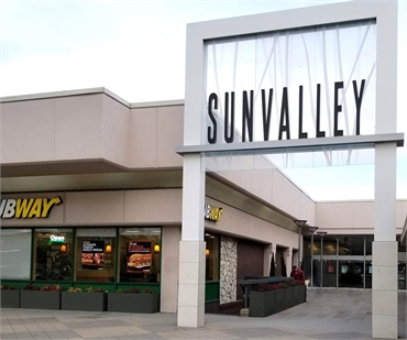 Sunvalley Shopping Center at 14 minutes drive to the west of Concord dentist Clayton Dental Group
