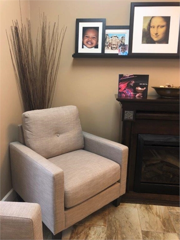 Relaxing couch at Ridgeview Dental