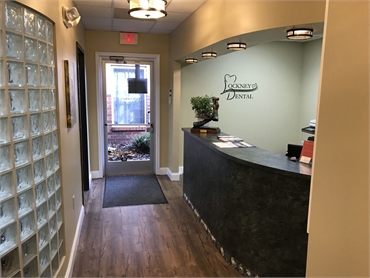 Reception center at the office of Cosmetic dentist Concord NC Dennis R. Lockney DDS